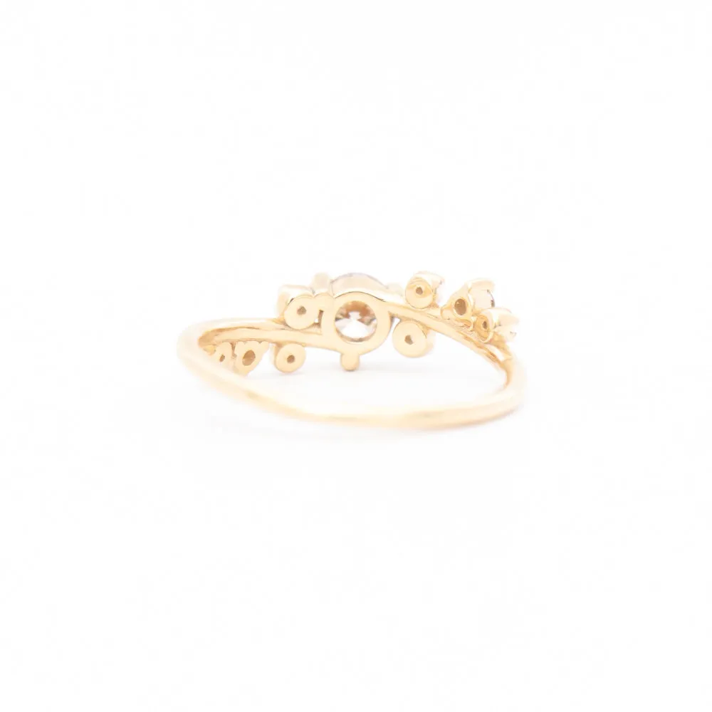 0.29 ct Small Champagne Diamond Organic Crossover Ring