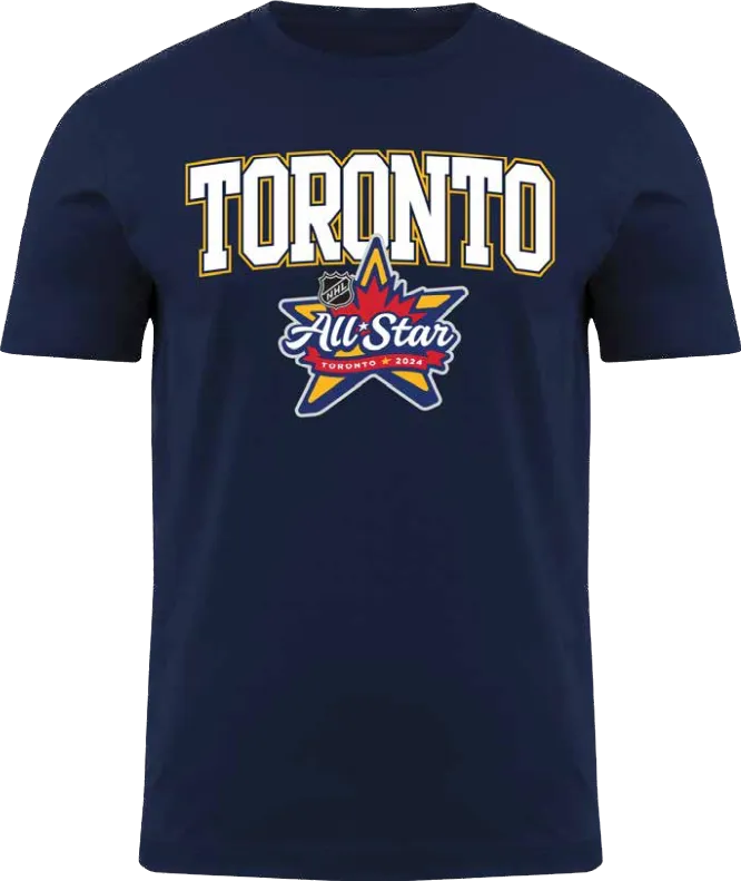 2024 NHL All Star Game Toronto Maple Leafs Back to Basic Logo T Shirt - Navy Blue