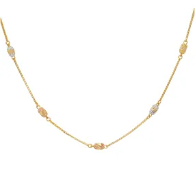 22K Multi- Tone Gold Beaded Chain (12gm)