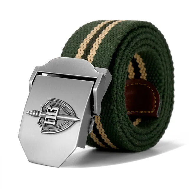 3D Russian Border Guard Troop Buckle Military Canvas Belt