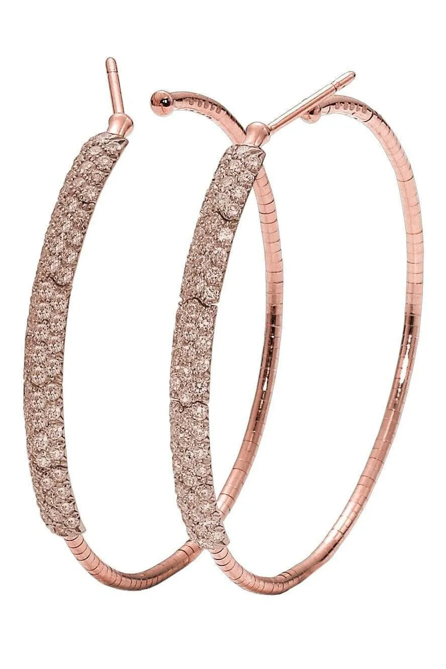 4cm Rugiada Cognac Diamond Hoop Earrings