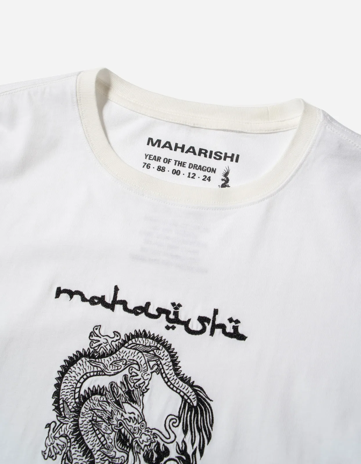 5242 Thar Dragon Embroidered T-Shirt White