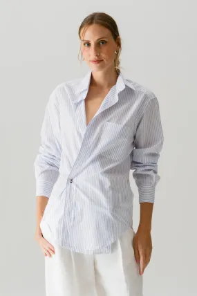 82425005672 The fitted crossover stripe cotton shirt