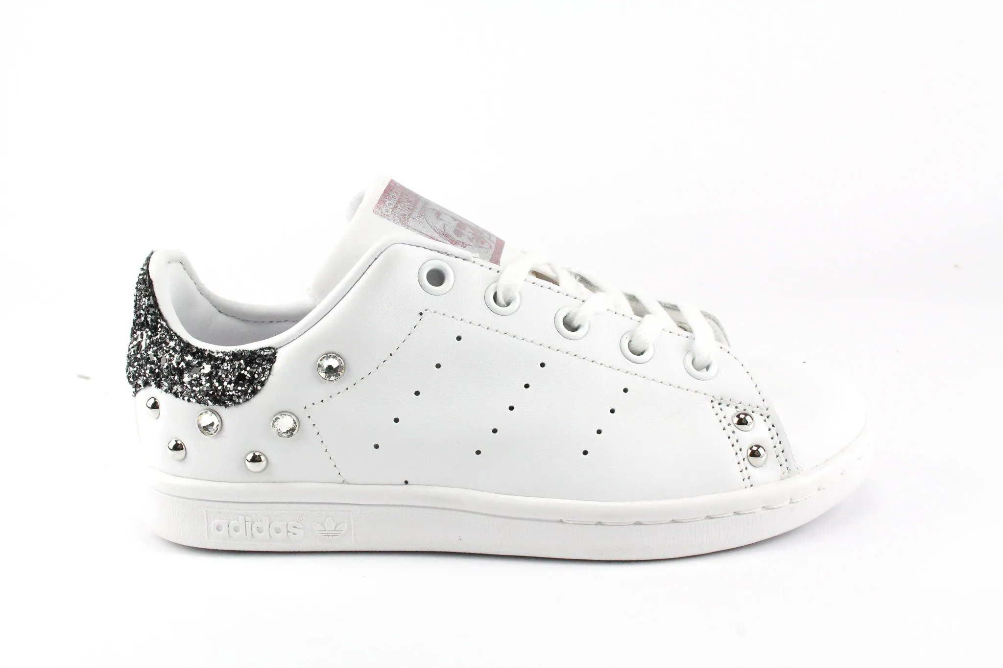 Adidas Stan Smith Black Silver Glitter & Strass