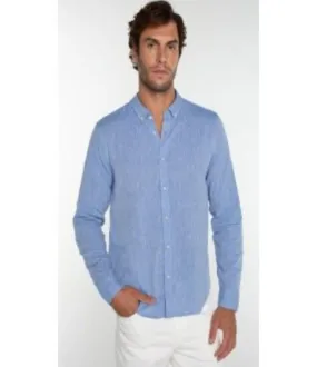 Aiden Convertible Sleeve Button-Up - Blue