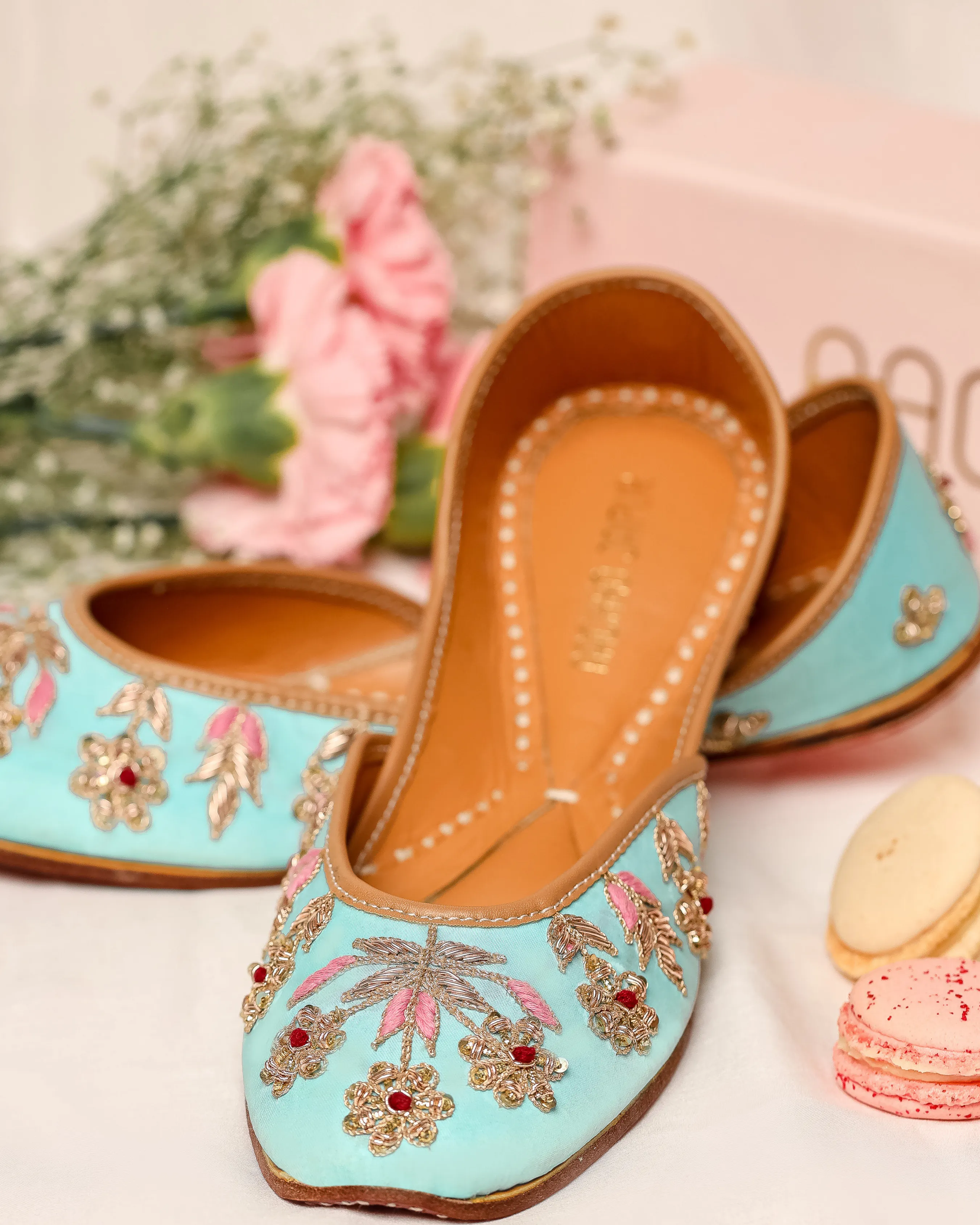 Alice Blue Handcrafted Jutti