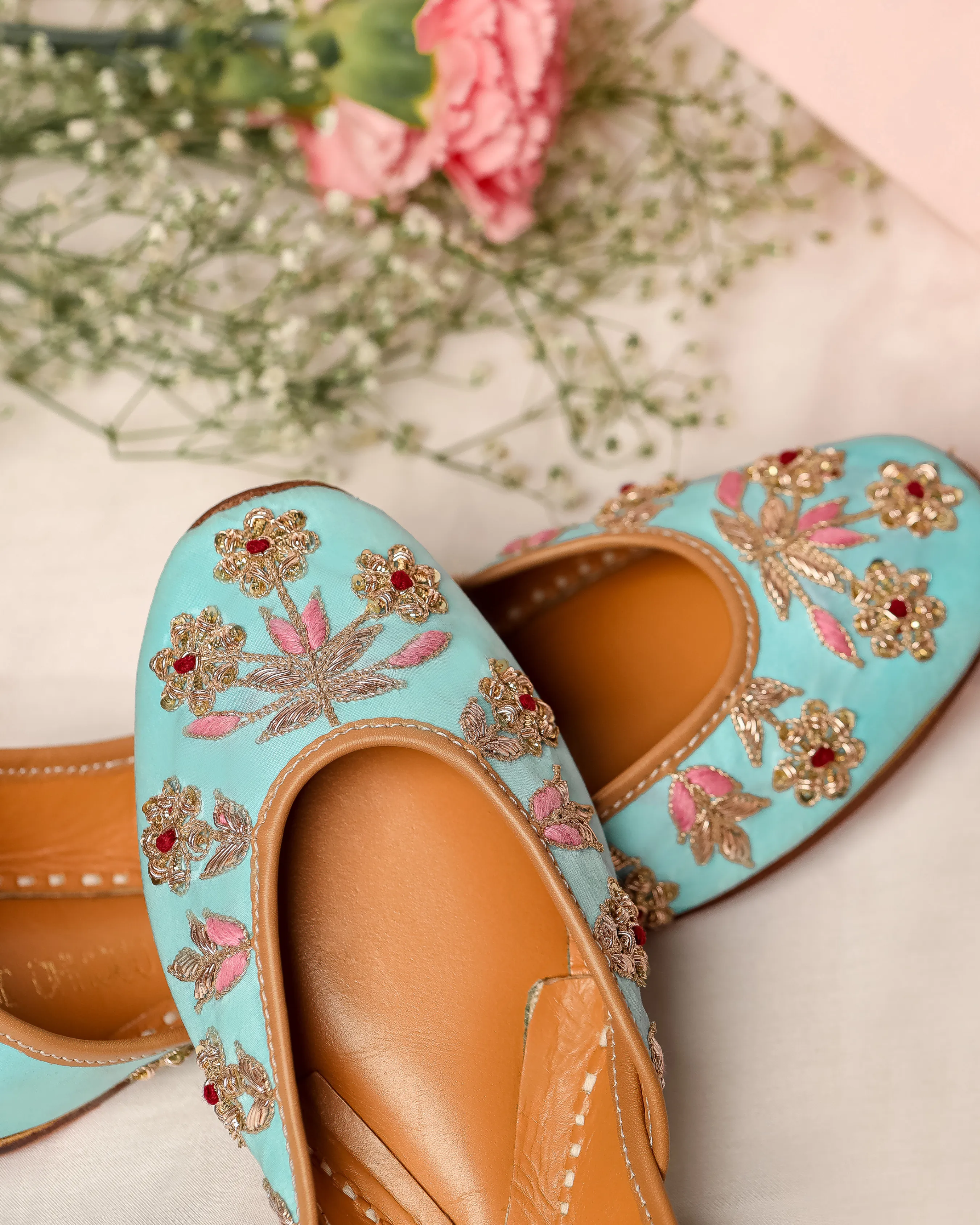 Alice Blue Handcrafted Jutti