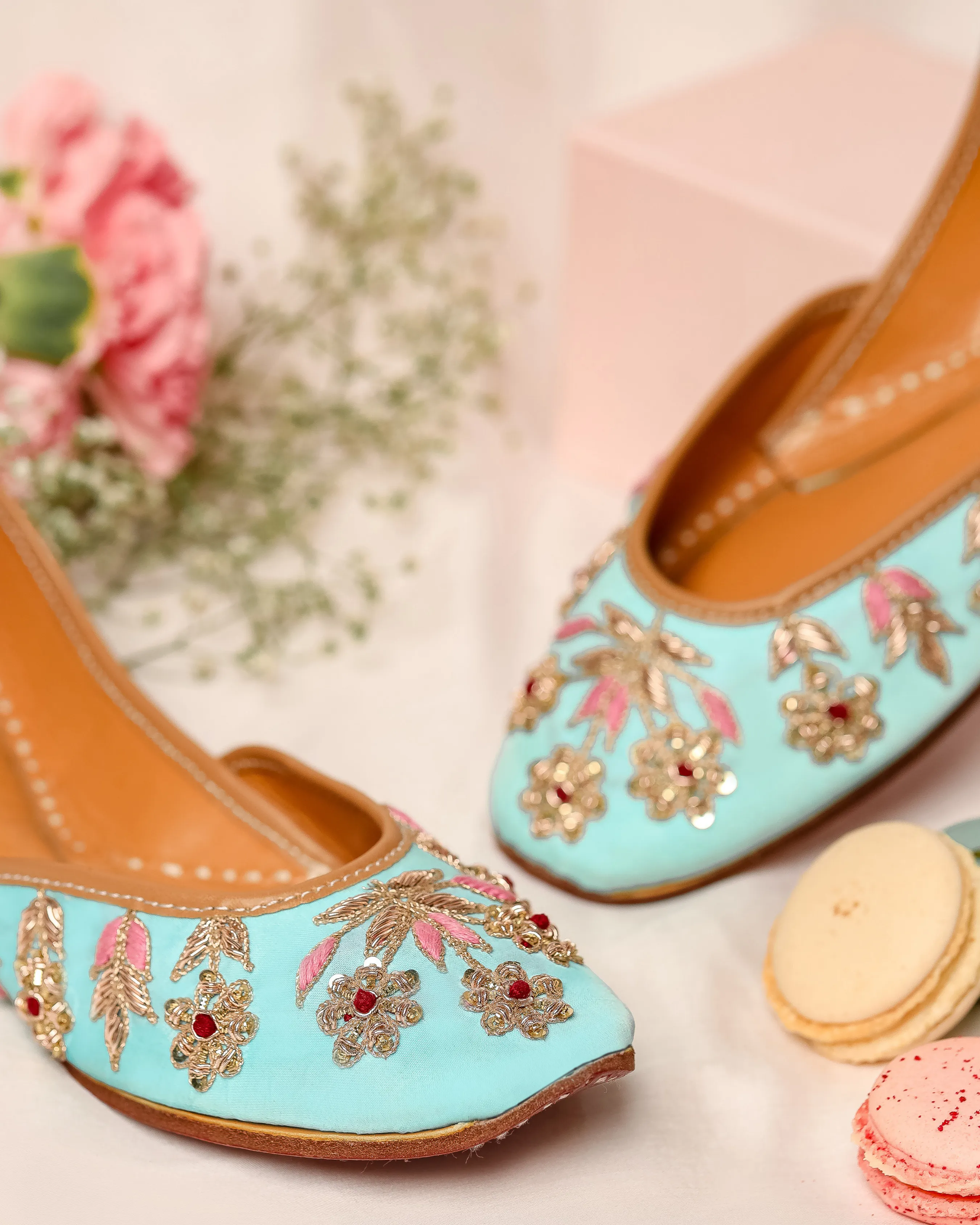 Alice Blue Handcrafted Jutti