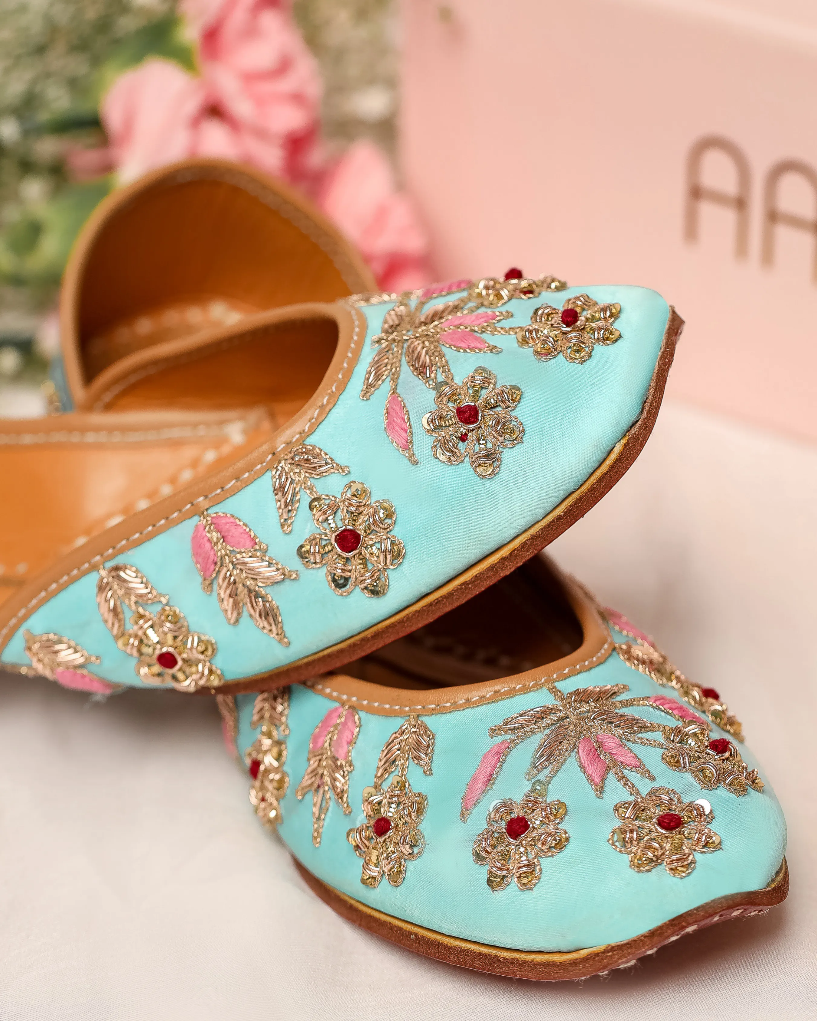 Alice Blue Handcrafted Jutti