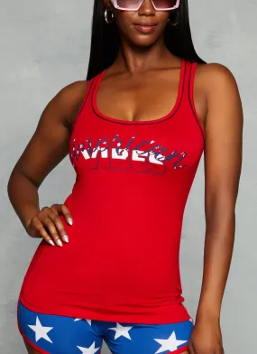 American Vibes Contrast Trim Tank Top