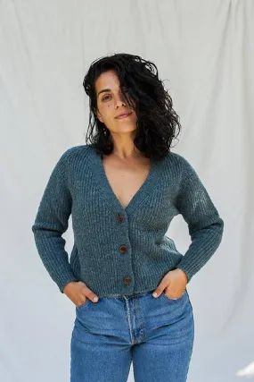 anna wool cardigan petrol