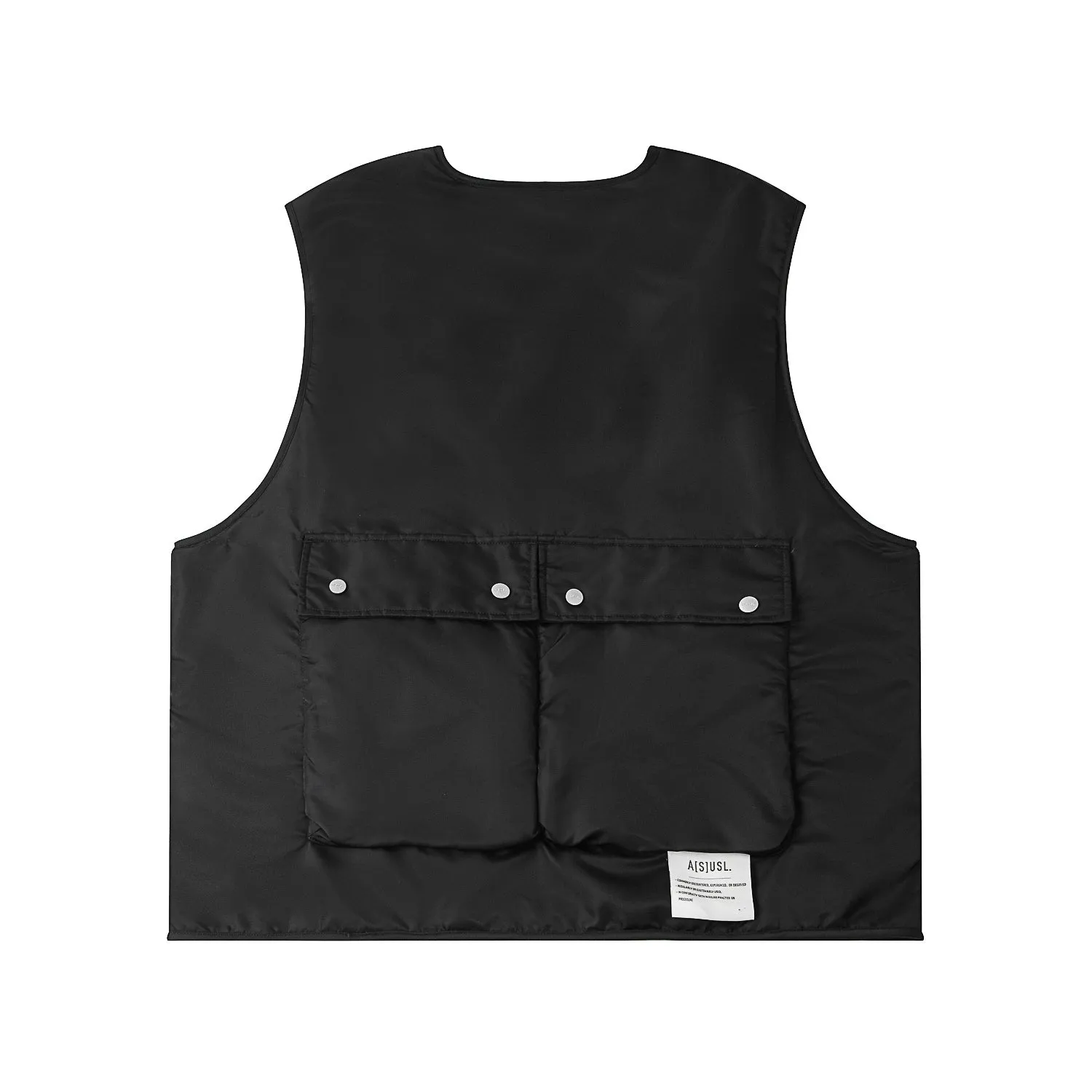 A[S]USL REVERSIBLE MILITARY VEST-BLACK/CHARCOAL