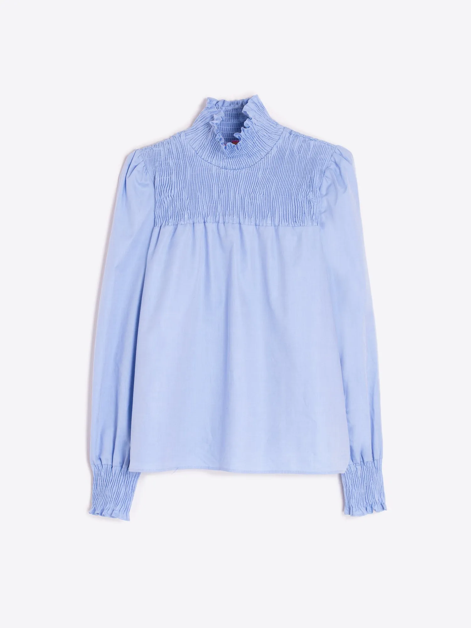 Azul Blue Twill Long Sleeve Blouse