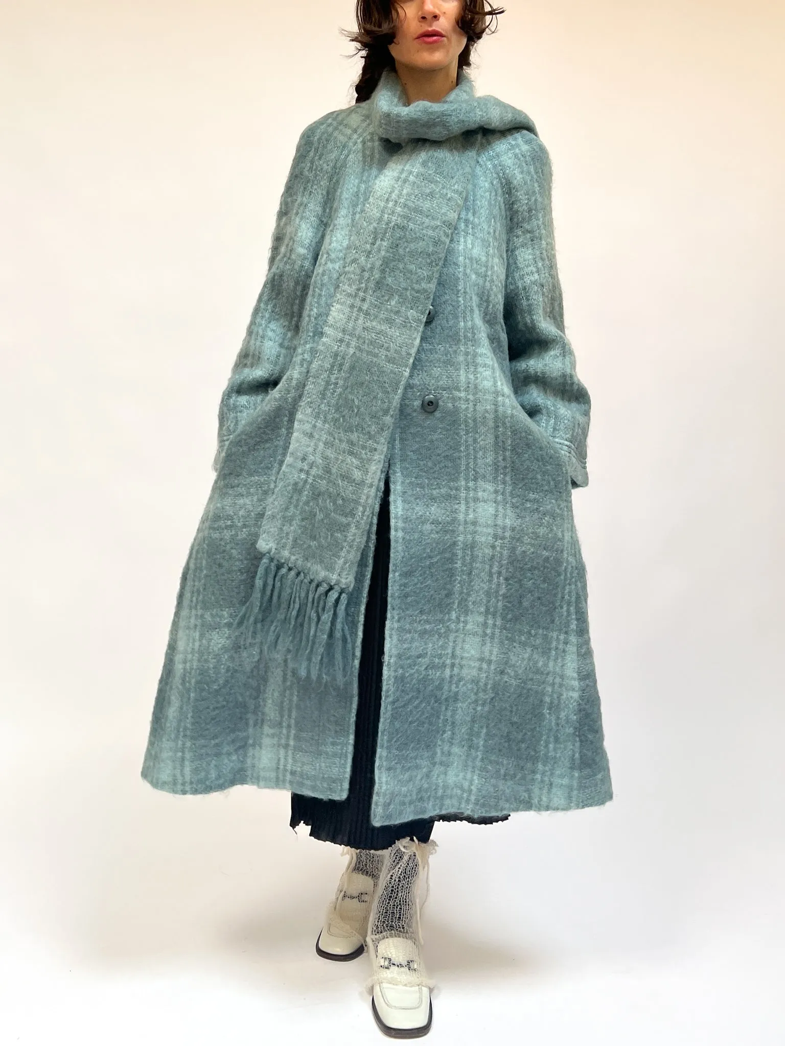 Azure Mohair Woven Coat (L)