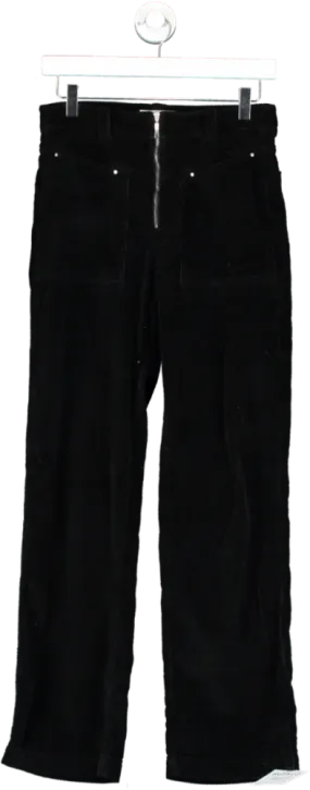 Ba&sh Black Fare Cotton-corduroy Straight-leg Pants UK 6