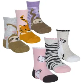 BABY GIRLS 3 PACK COTTON RICH DESIGN ANKLE SOCKS (0-0, 0-2.5, 3-5.5) 44B957