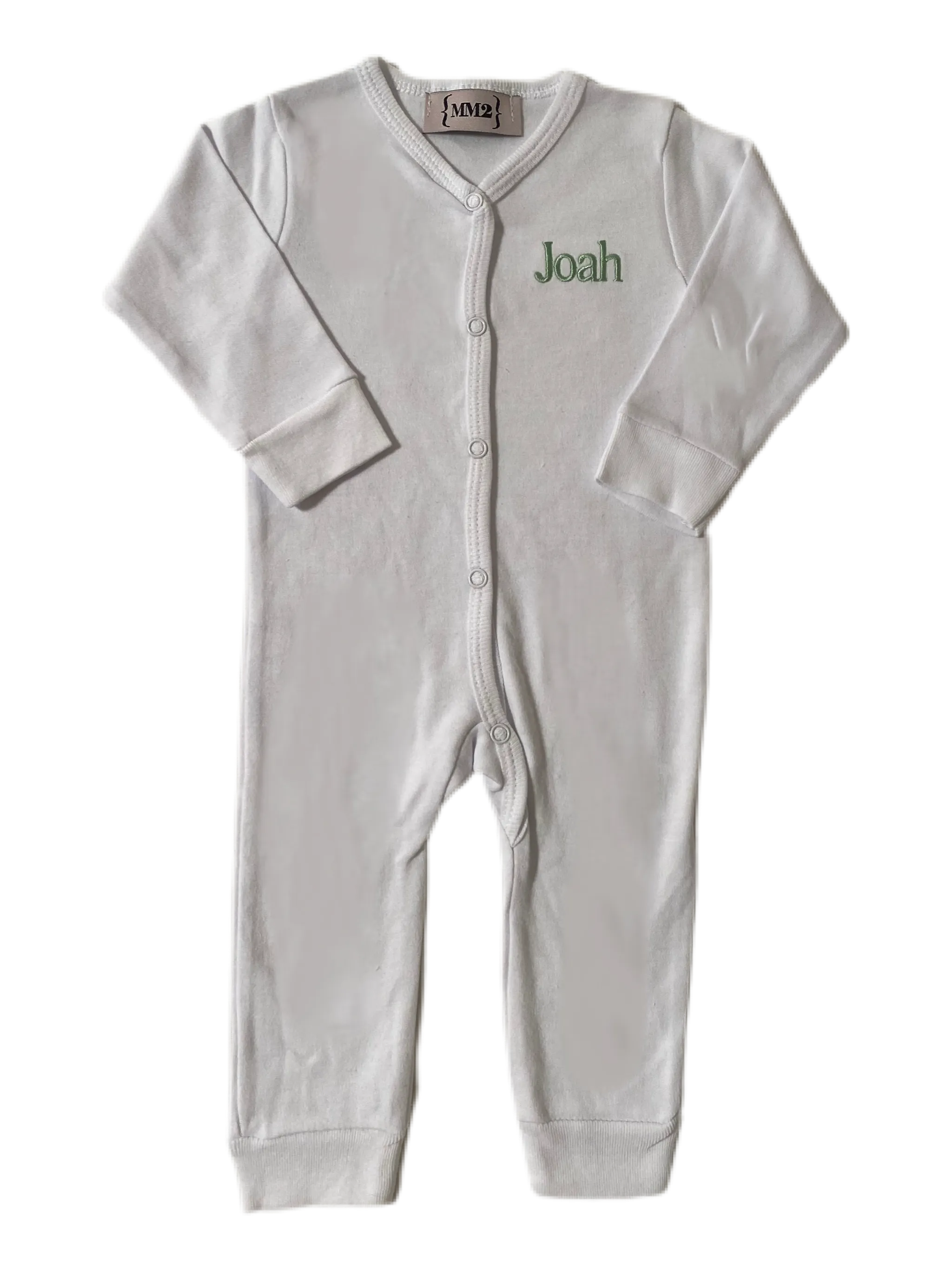 Baby snap front onsie , Embroidered with name or monogram *black, white and H. grey available