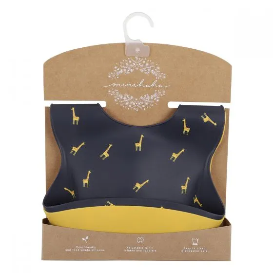 Bebe/Minihaha - Giraffe Mustard 2 Pack Silicone Bibs