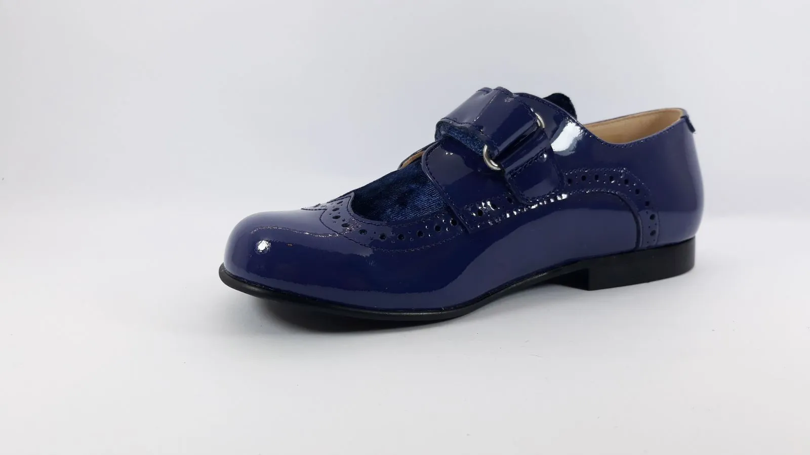 Beberlis Blue Patent Velcro Dress Shoes