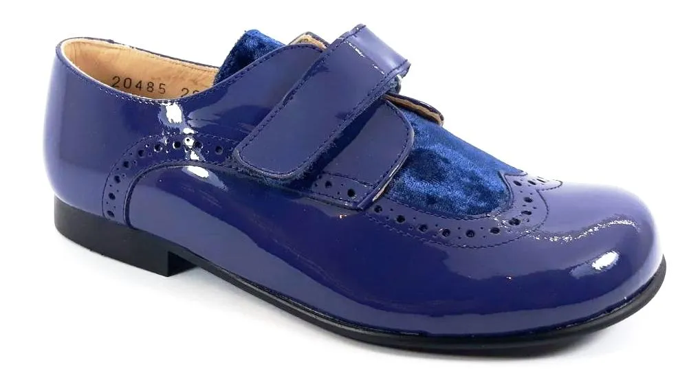 Beberlis Blue Patent Velcro Dress Shoes