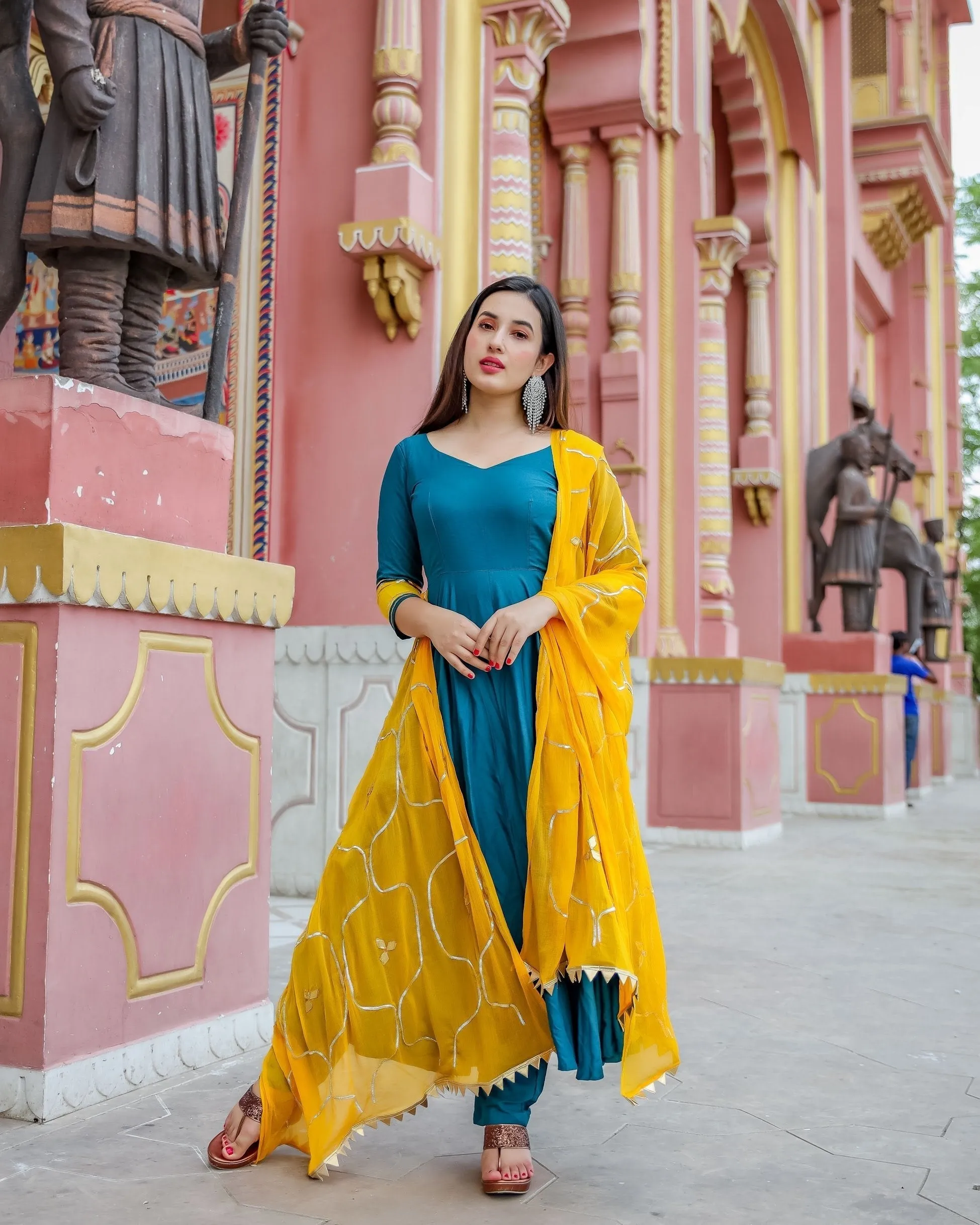 Berry Yellow Gotapatti Suit Set