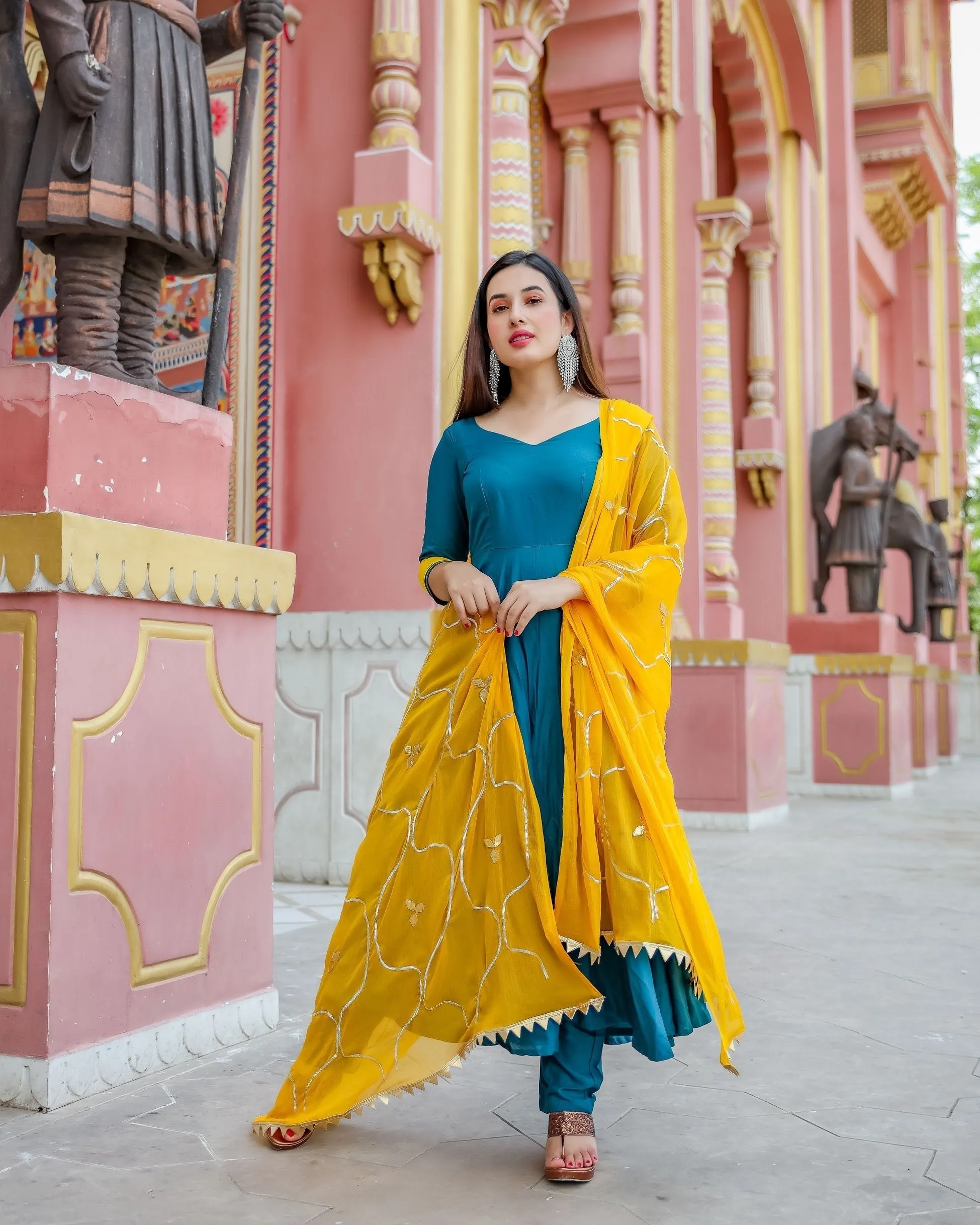 Berry Yellow Gotapatti Suit Set