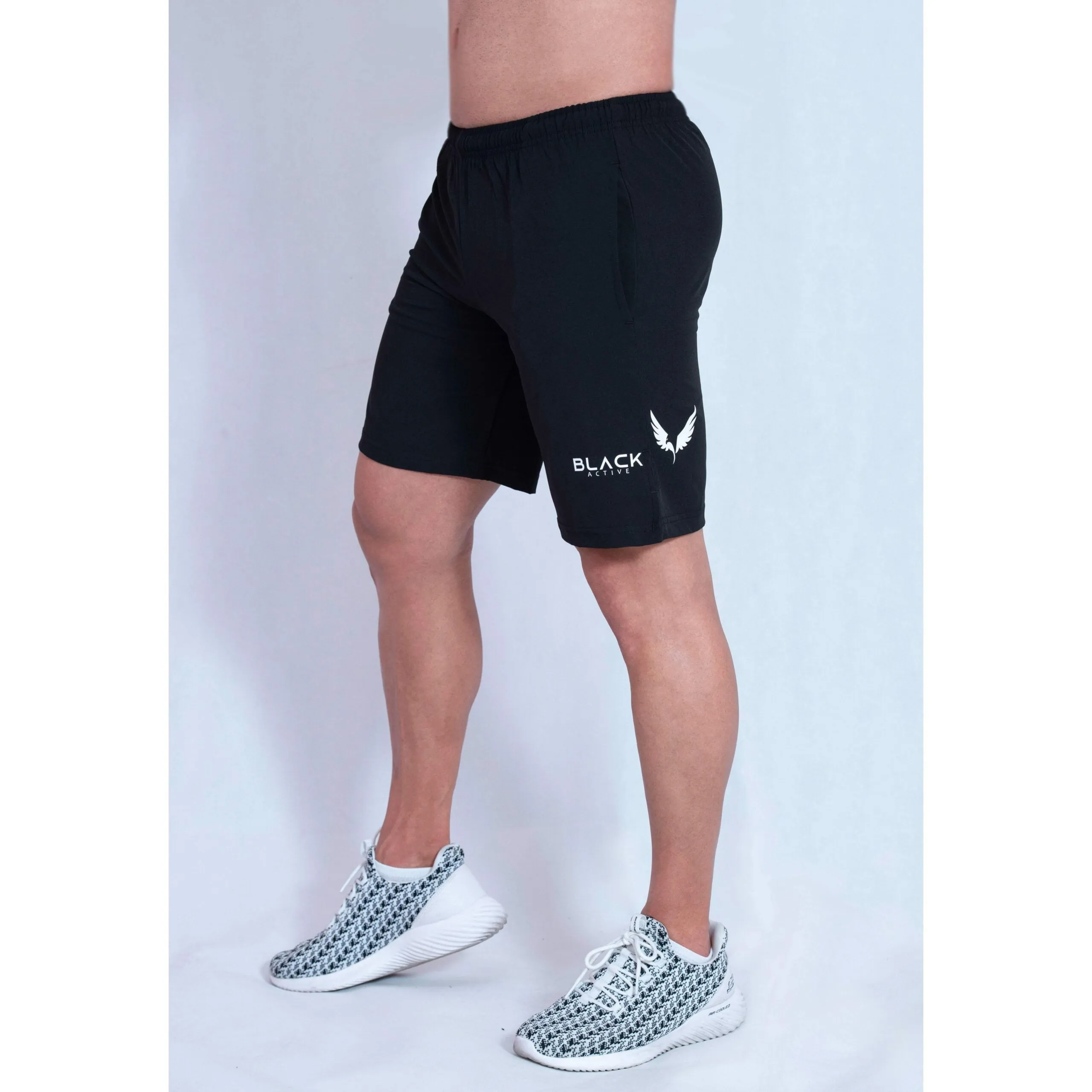 BLACK ACTIVE BLUE BOXING SHORTS