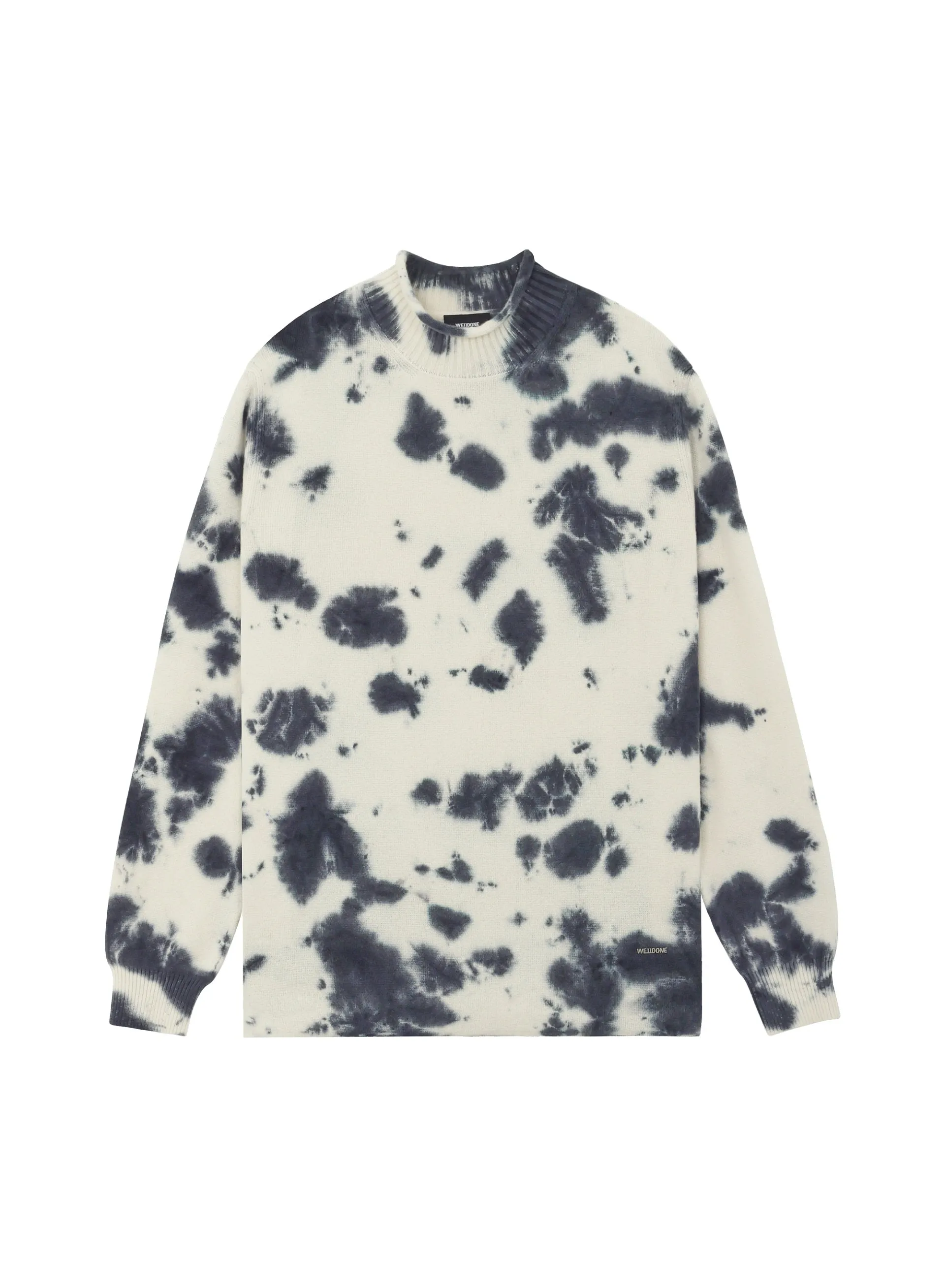 Black Tie-Dye Cashmere Knit Sweater