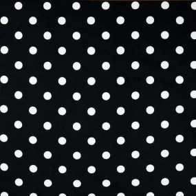 Black White Small Polka Dot Print Poly Cotton Fabric