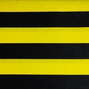 Black Yellow One Inch Stripe Poly Cotton Fabric