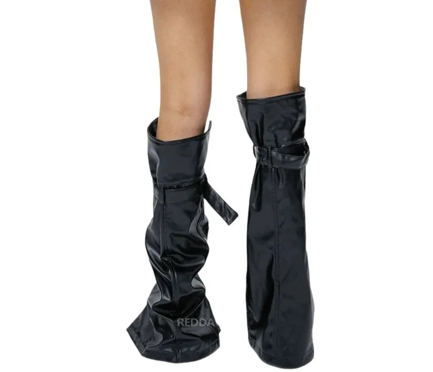 Black Zipper Leg Warmers