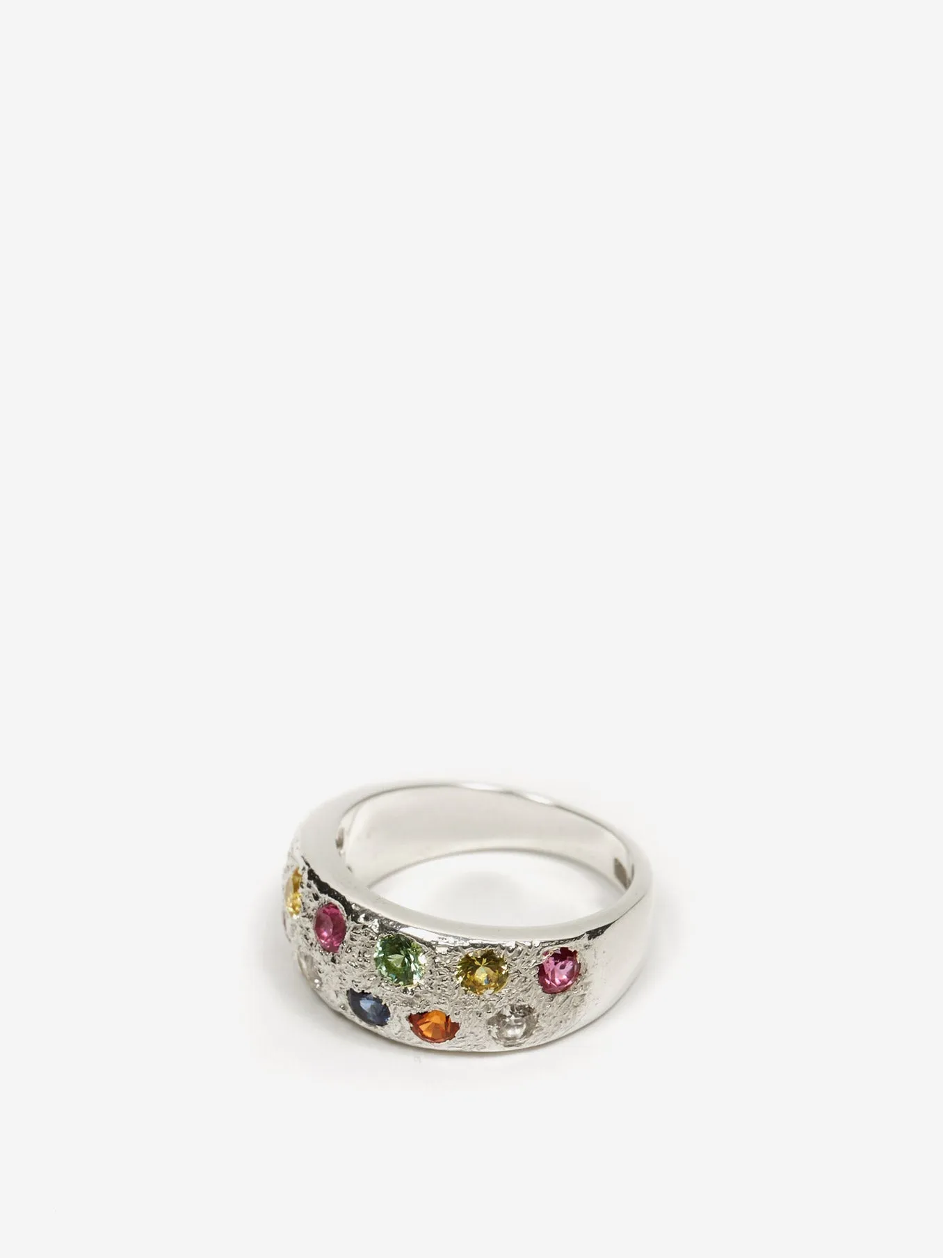 Bleue Burnham Mini Riviera Ring - Silver/Multi