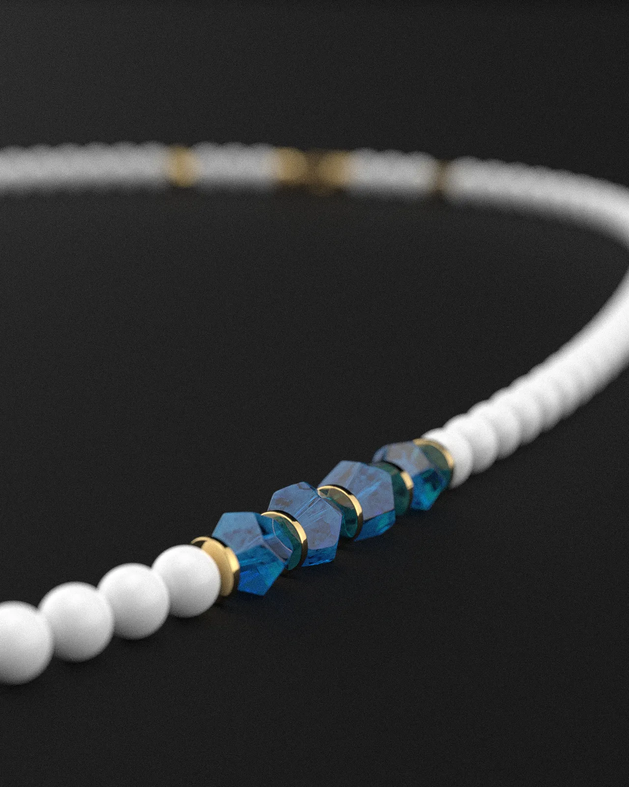 Blue Quartz   Tridacna Necklace 8mm | AEON