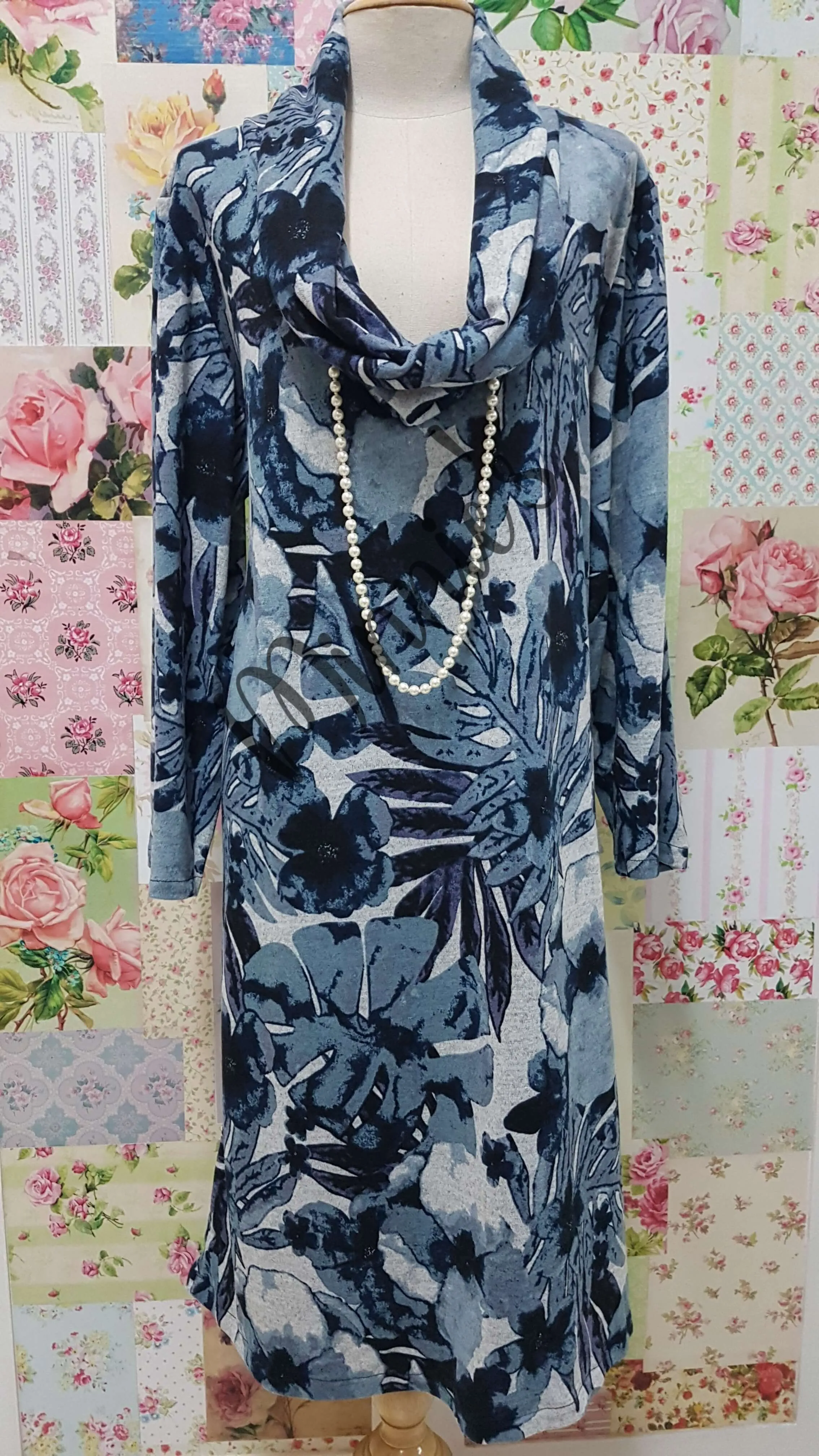 Blue Tunic Dress SZ070