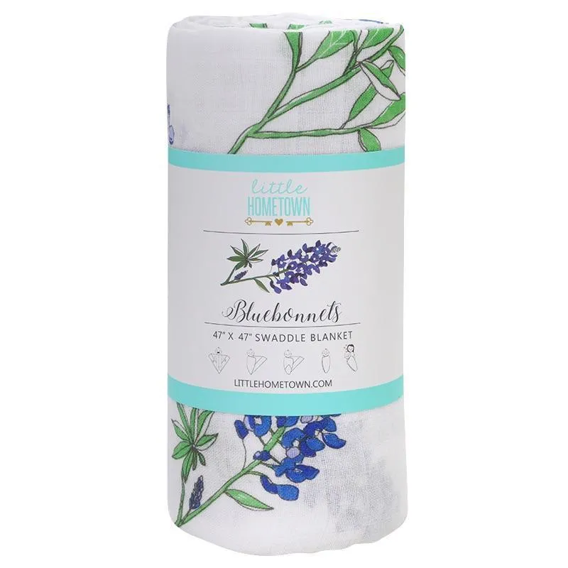 Bluebonnets Baby Muslin Swaddle Blanket