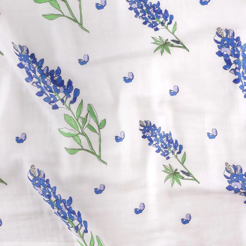 Bluebonnets Baby Muslin Swaddle Blanket