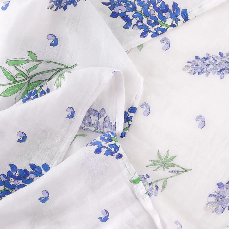 Bluebonnets Baby Muslin Swaddle Blanket