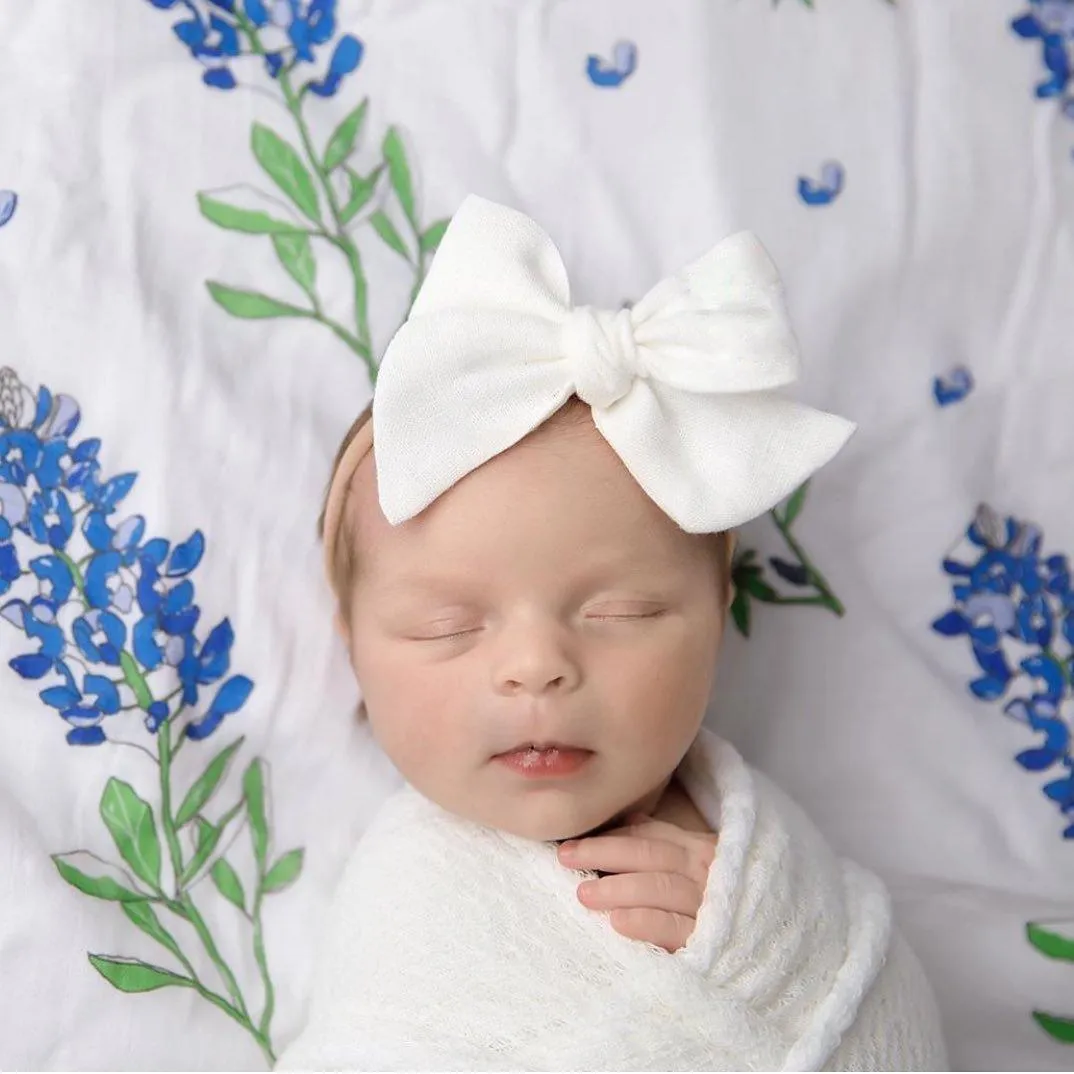 Bluebonnets Baby Muslin Swaddle Blanket