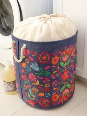 Boho Printed Laundry Hamper - Blue Folk Flower