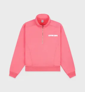 Bold Logo Quarter Zip - Cotton Candy/White