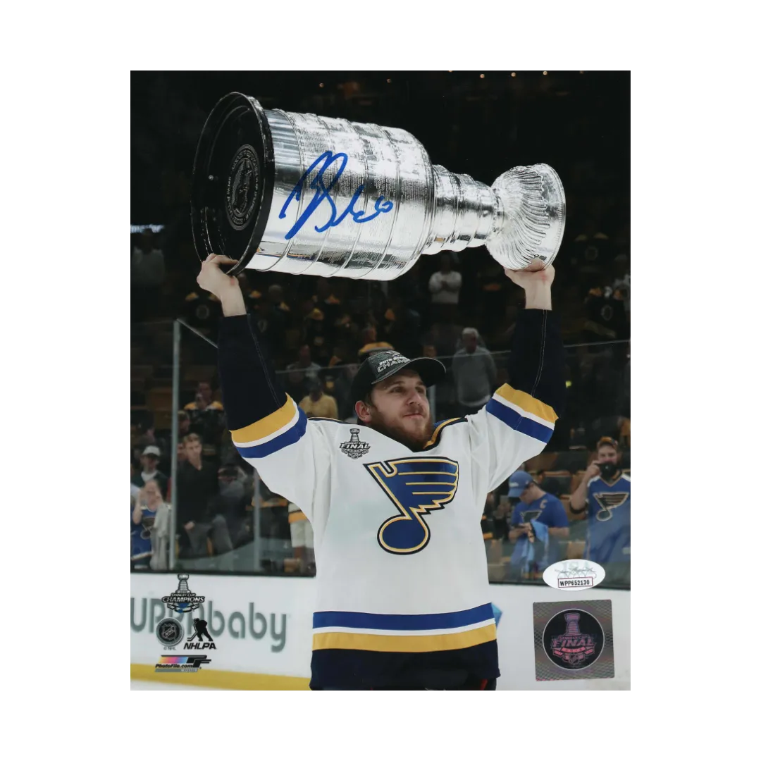 Brayden Schenn St Louis Blues Blue Autographed Stanley Cup Photo - JSA COA