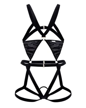 Candyman 99665 Harness Bodysuit  Black