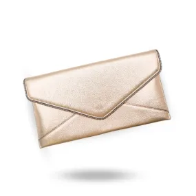 CASTLECRAG - Womens Rose Gold Envelope Clutch Bag Evening Pouch