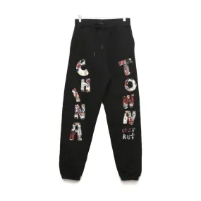 CHINA TOWN MARKET PATCHWORK SWEATPANTS-BLACK