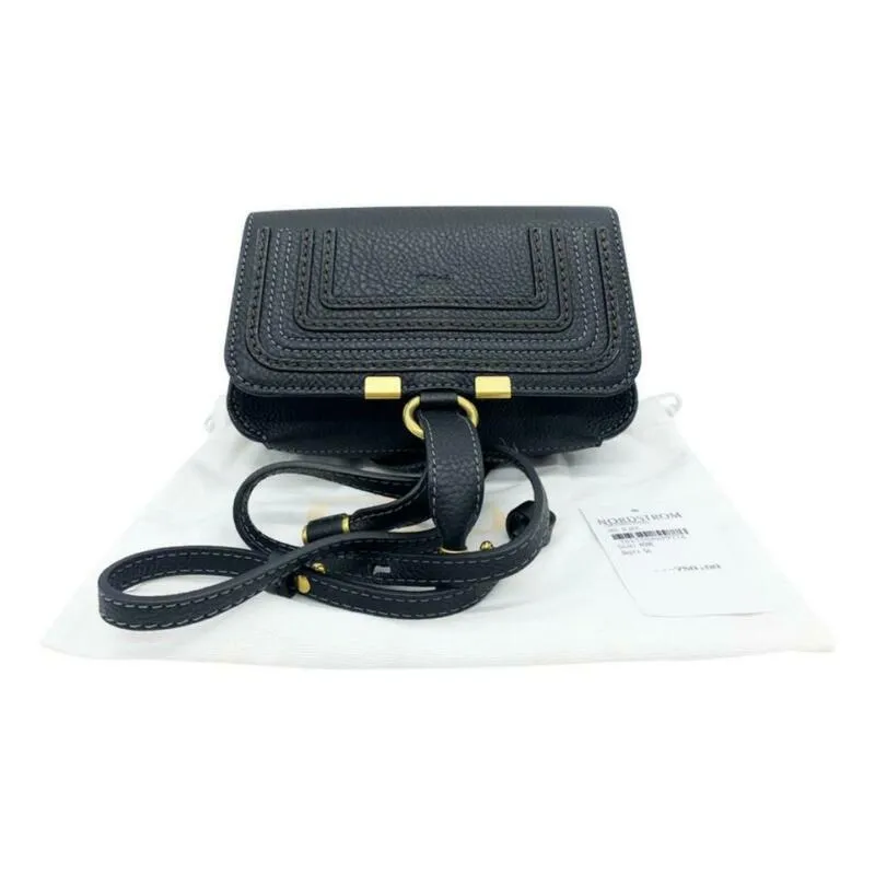 Chloé Belt Marcie Convertible Black Leather Messenger Bag