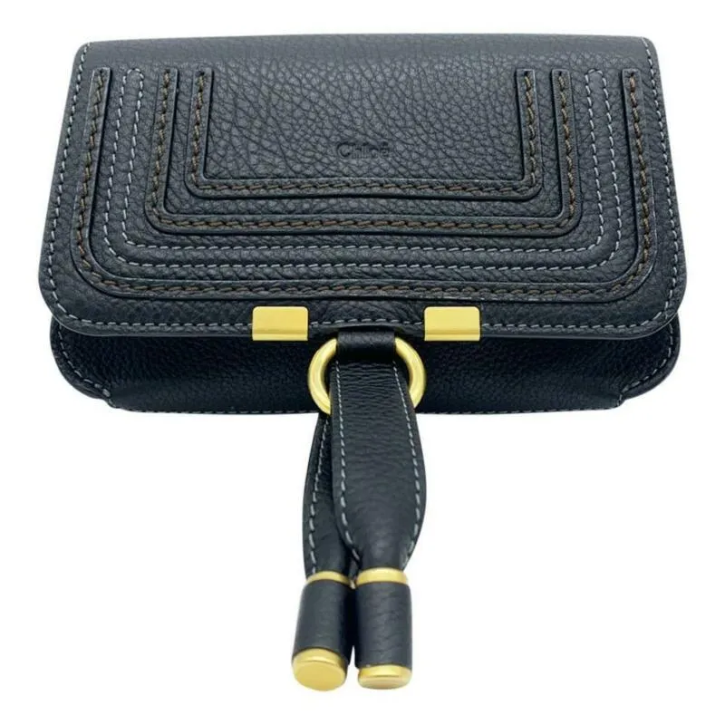 Chloé Belt Marcie Convertible Black Leather Messenger Bag