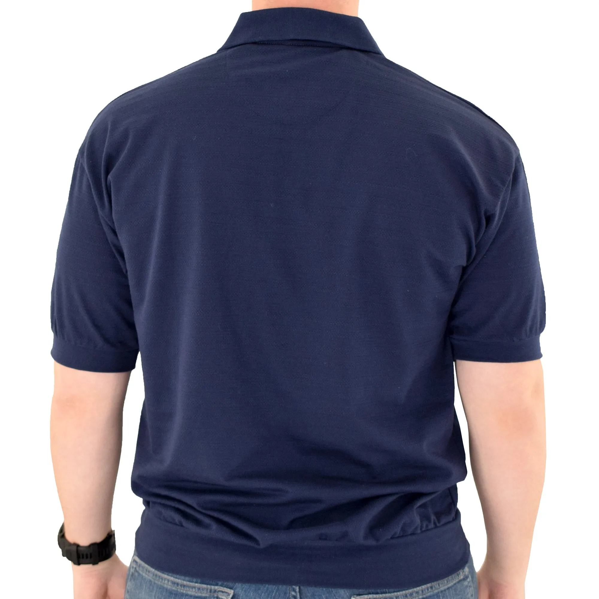 Classics by Palmland Short Sleeve Banded Bottom Shirt 6070-209BT Navy