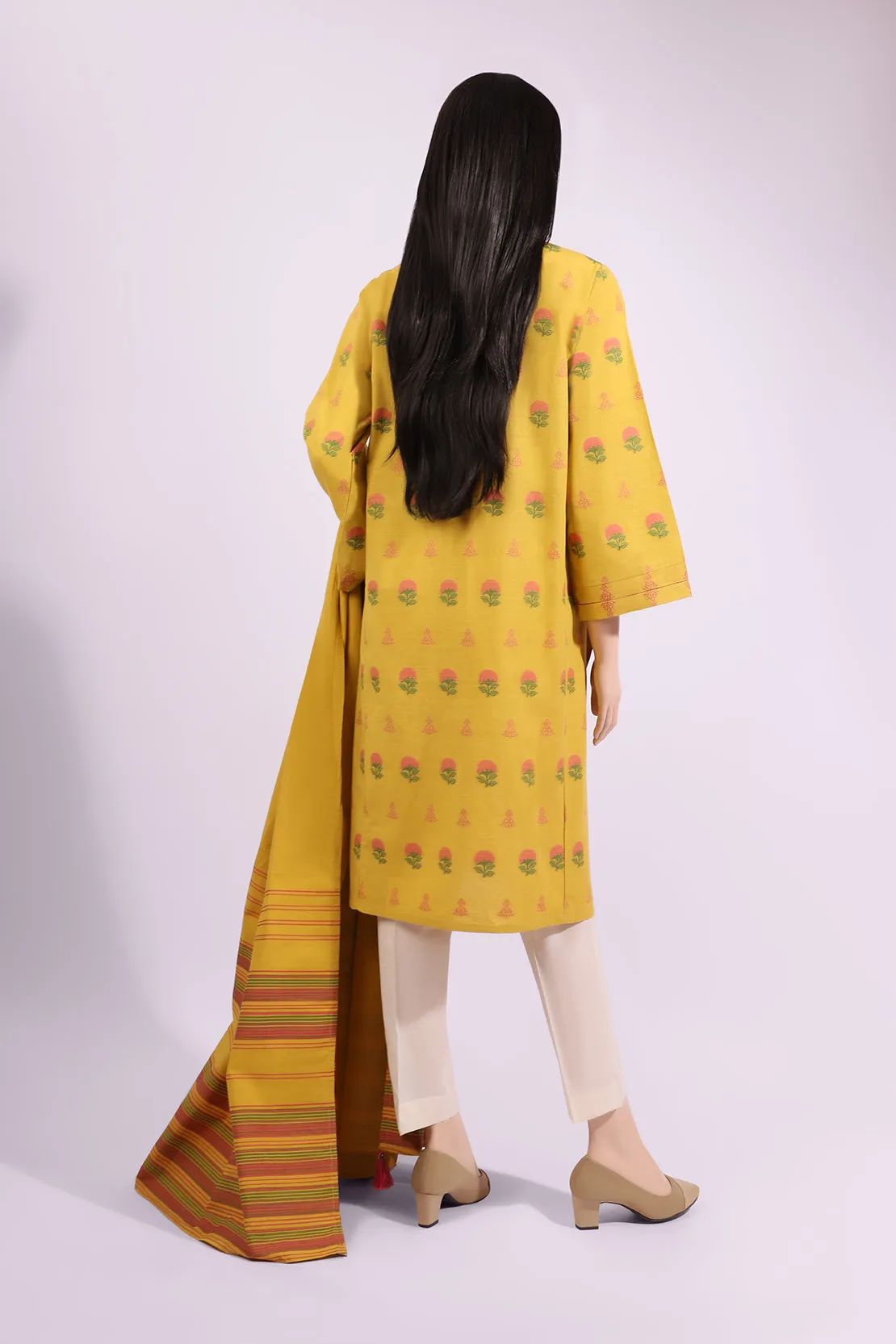 Cotton Jacquard Stitched 2 Piece (Shirt/Dupatta)