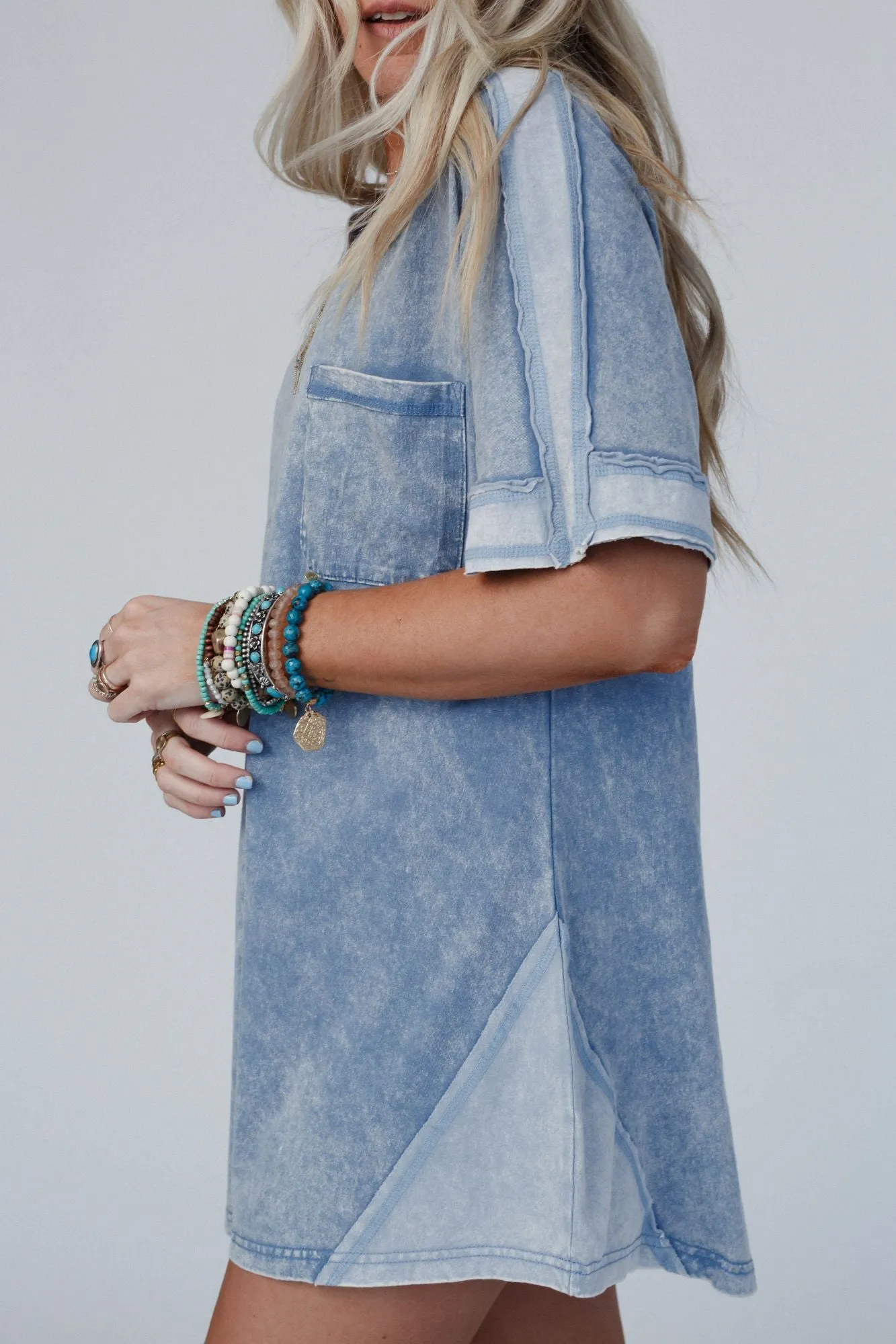 Crush On You Tee Dress - Blue