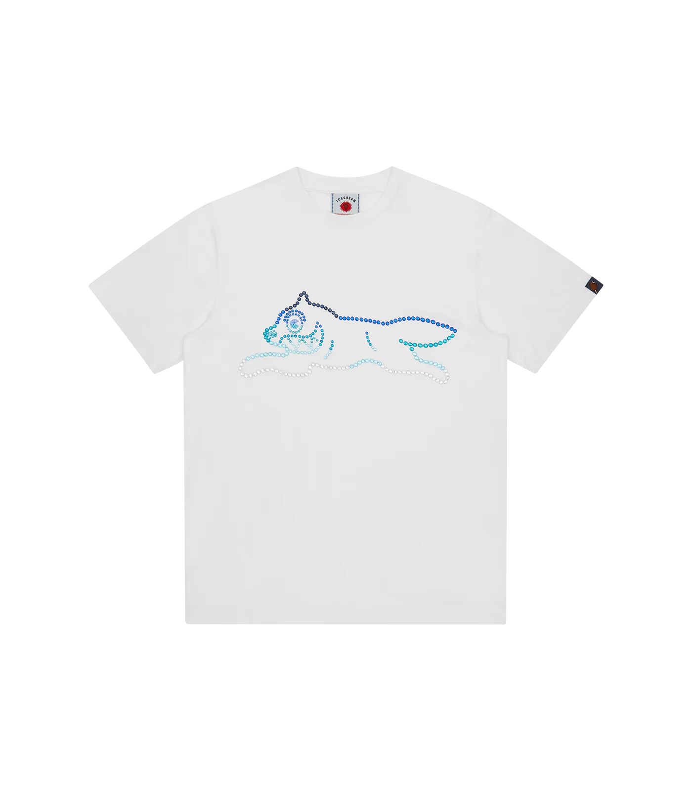 CRYSTAL RUNNING DOG T-SHIRT - WHITE